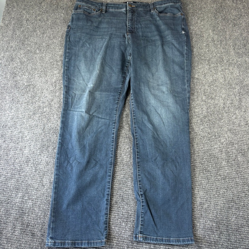 Chaps Denim Womens 20W Blue Straight Leg Mid Rise Medium Wash Jeans 4116